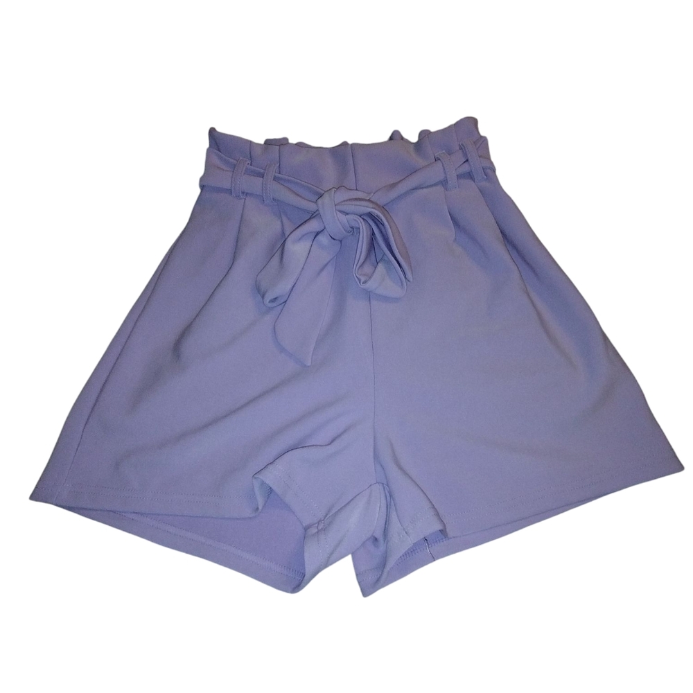 💚  Shosho 2/$10 Women's Lavender High Waist Paper bag Faux Tie-Waist Pleat S